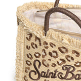 Borsa Colette in tessuto effetto paglia con ricamo leopardato COL0017 00349L MC2 SAINT BARTH 