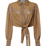 Camicia cropped Devi in voile di cotone 261200 CINNAMON CHARO RUIZ 