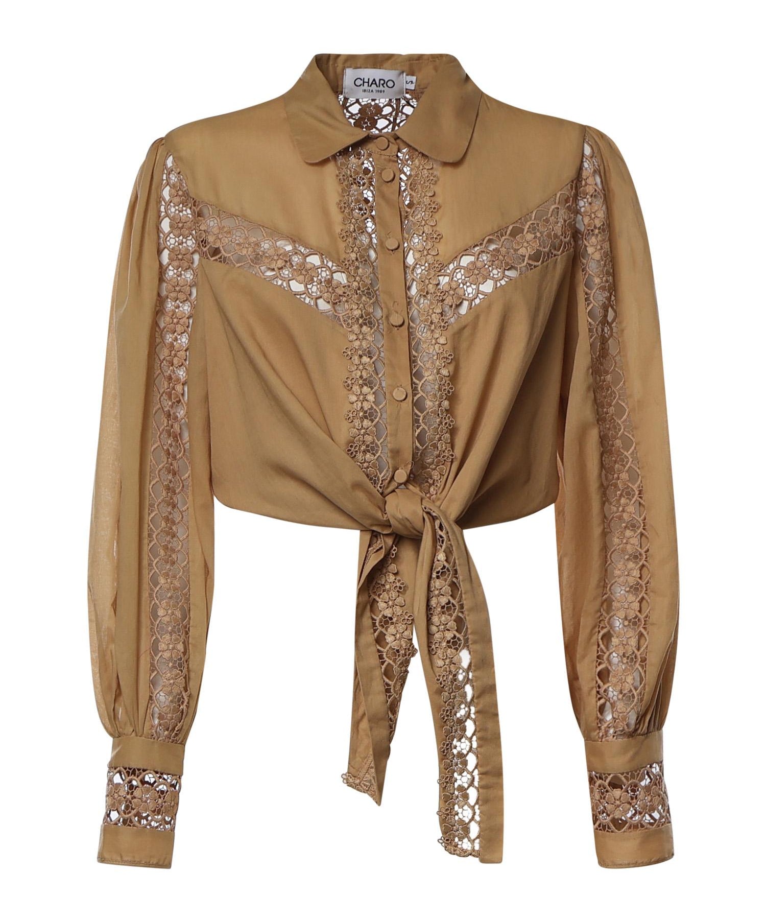 Camicia cropped Devi in voile di cotone 261200 CINNAMON CHARO RUIZ 