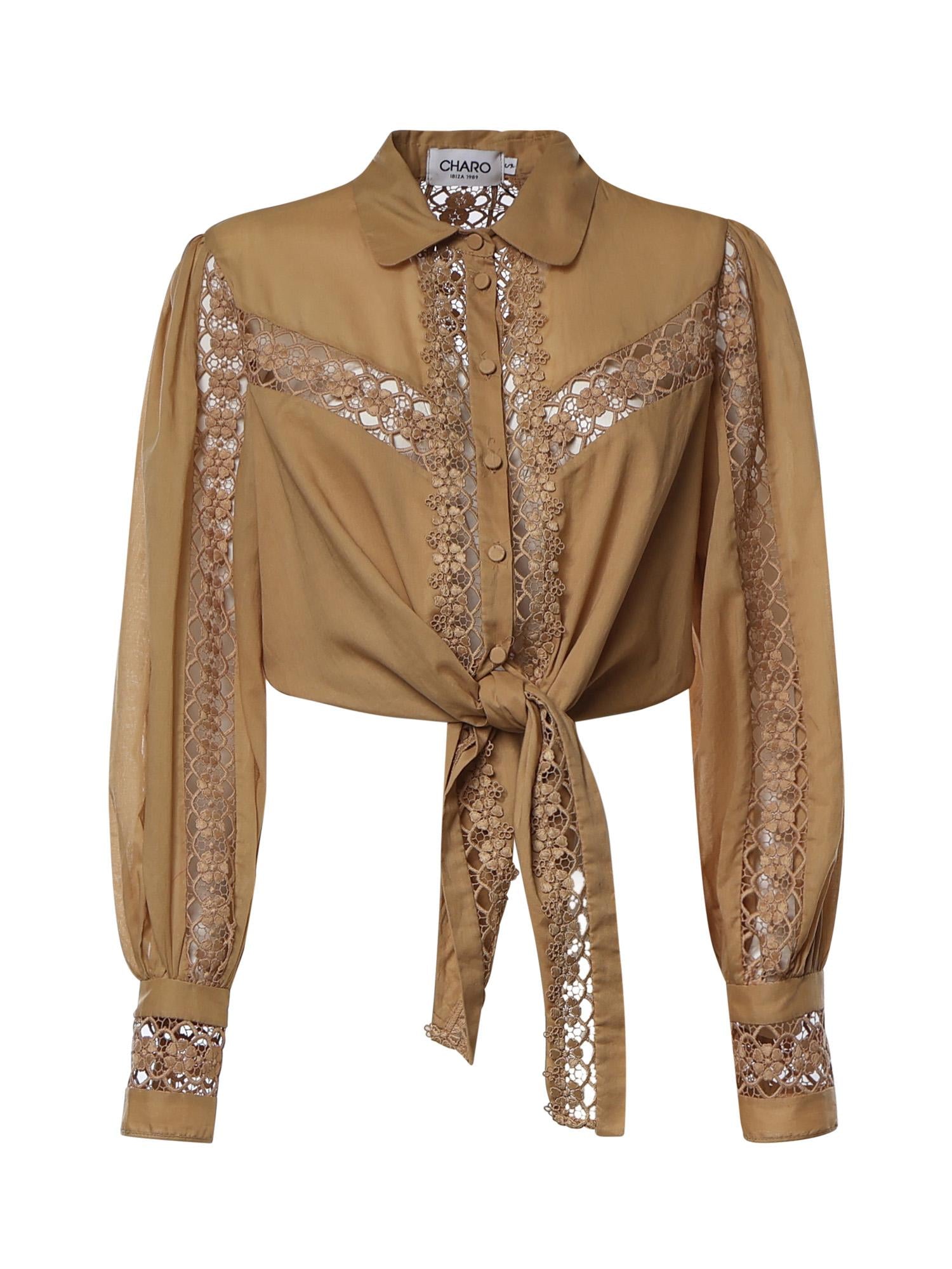 Camicia cropped Devi in voile di cotone 261200 CINNAMON CHARO RUIZ 
