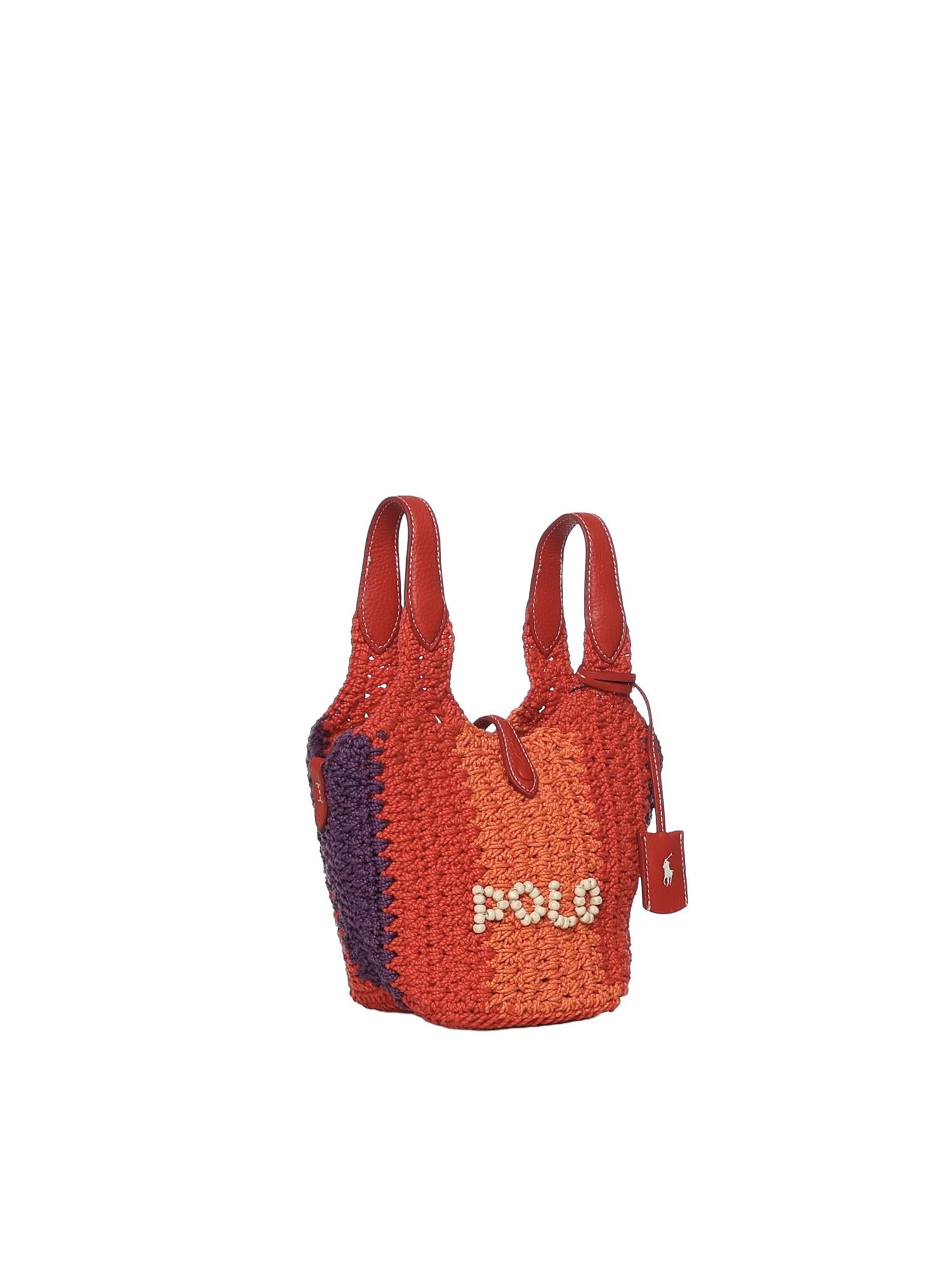 Borsa tote Polo Play piccola all'uncinetto 428P01444 001 POLO RALPH LAUREN 