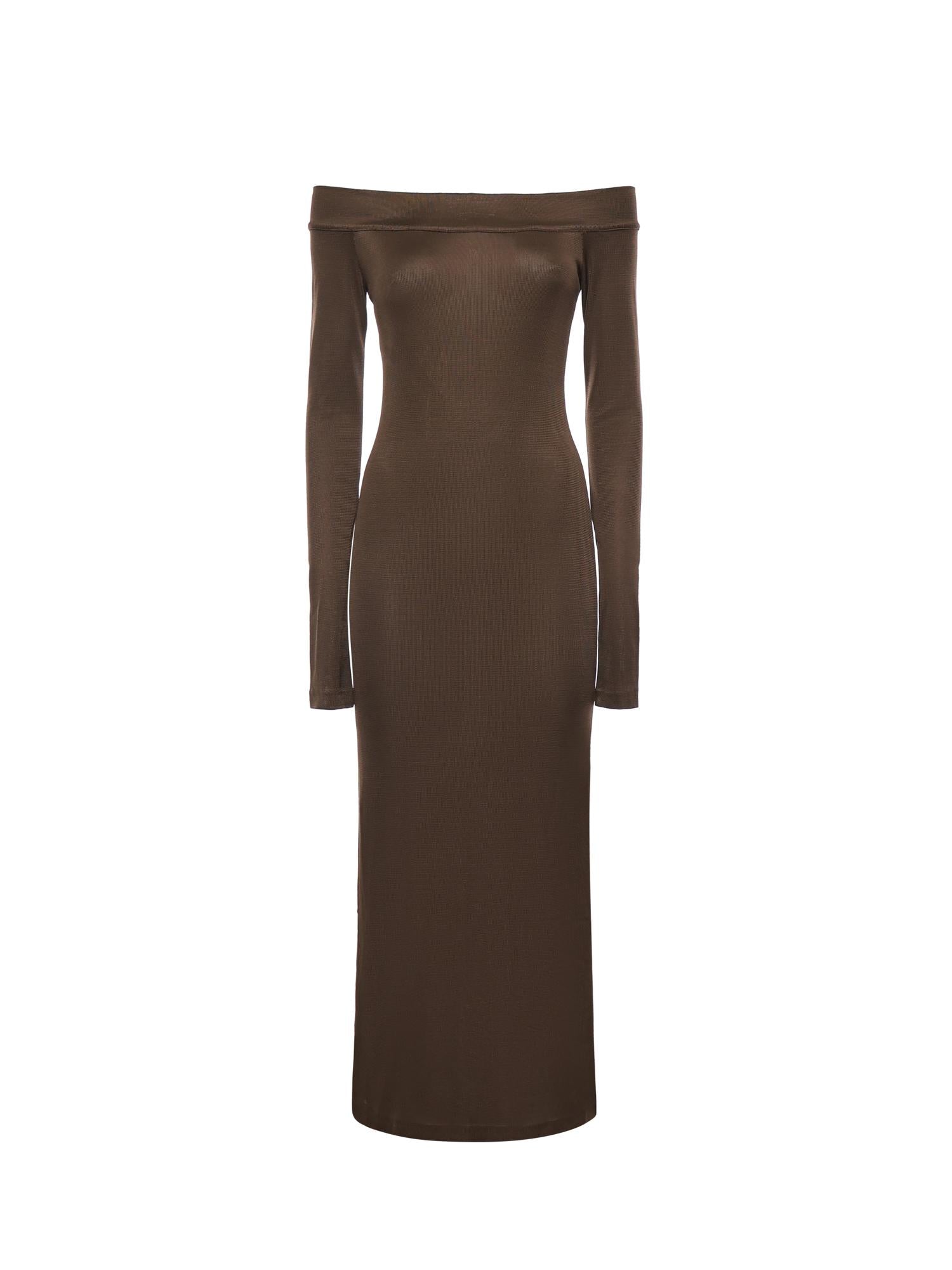Abito midi Talia T190161A TJV155CHOCOLATE THE ANDAMANE 