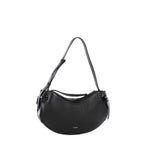 Borsa Fortune in pelle con logo FORTUNE COOKIE PEBBLE GRAIN LEATHER BLACK YUZEFI 