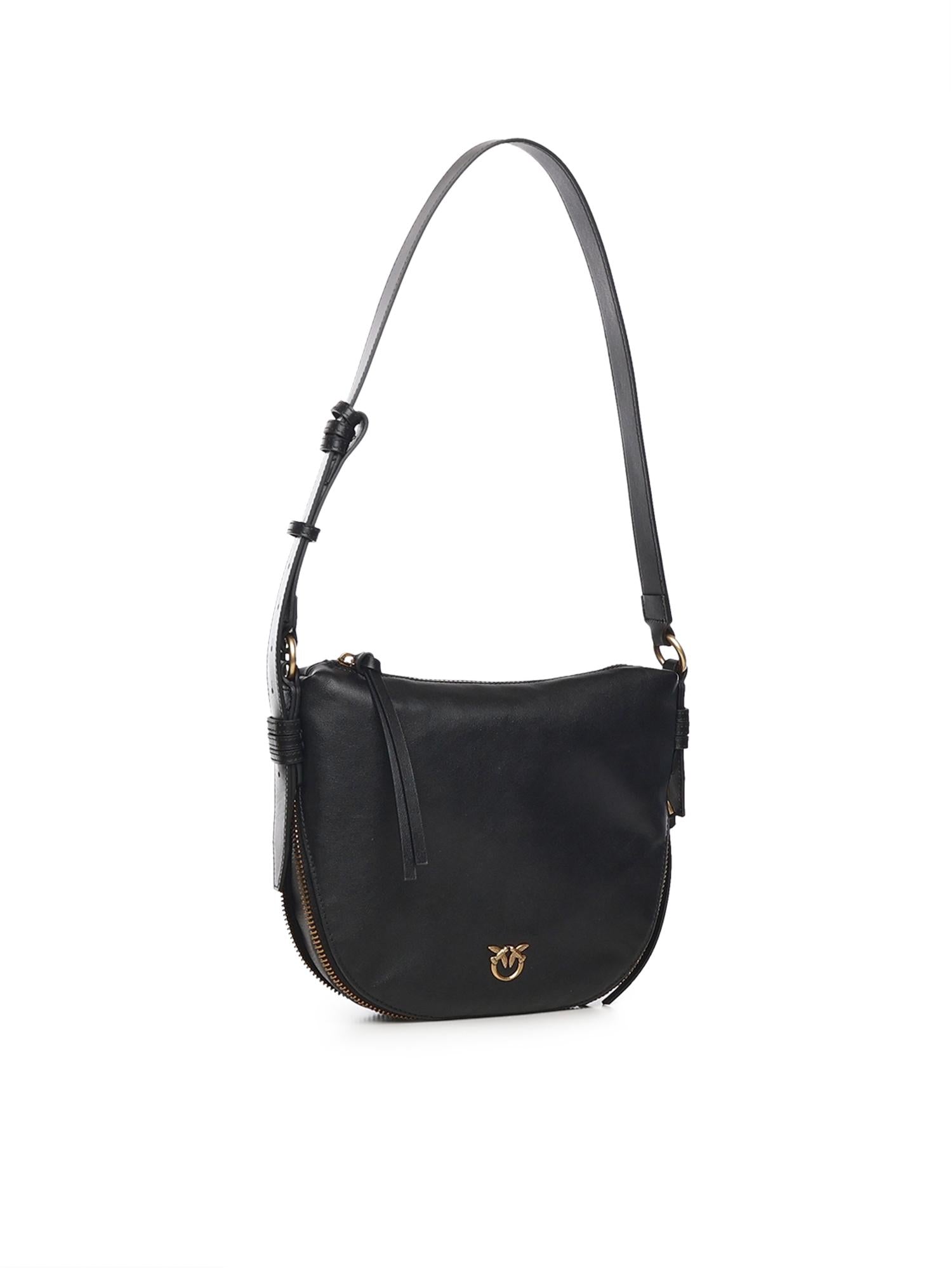 Borsa hobo a spalla piccola in pelle 105332 A0QOZ99Q PINKO 