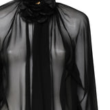 Camicia Rose di chiffon trasparente F5S25T FU1ATN0000 DOLCE & GABBANA 