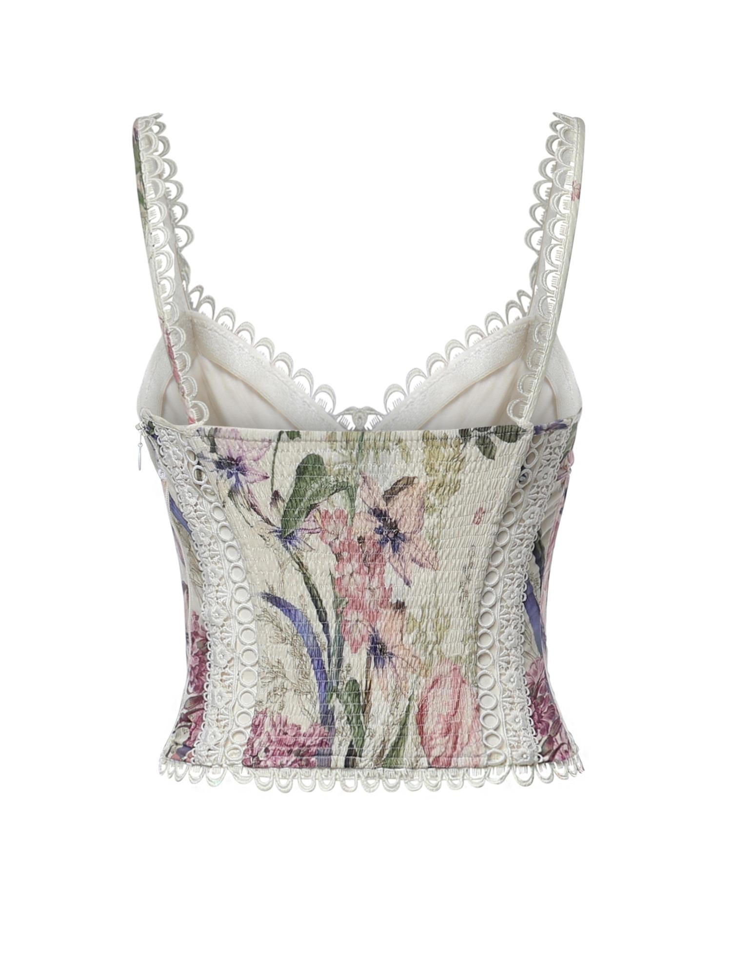 Top Poppy in cotone 266102 CREAM CHARO RUIZ 