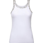 Top a costine con ricami gioiello 104109 A2TMZ04 PINKO 
