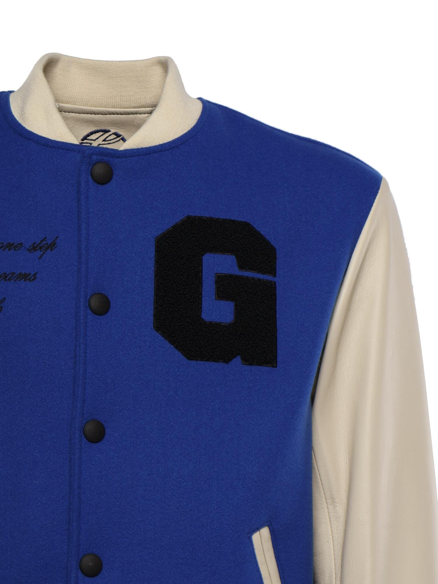 Bomber Varsity in nappa e tessuto VARSITY NAPPABLU GIULIANO GALIANO 