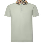 Polo in cotone con colletto Check 8118949 C4011 BURBERRY 
