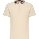 Polo in cotone con colletto Check 8103864 C1740 BURBERRY 
