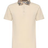 Polo in cotone con colletto Check 8103864 C1740 BURBERRY 