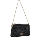 Borsa a spalla piccola Mini Double Bag full strass 105359 A2WFZ99Q PINKO 