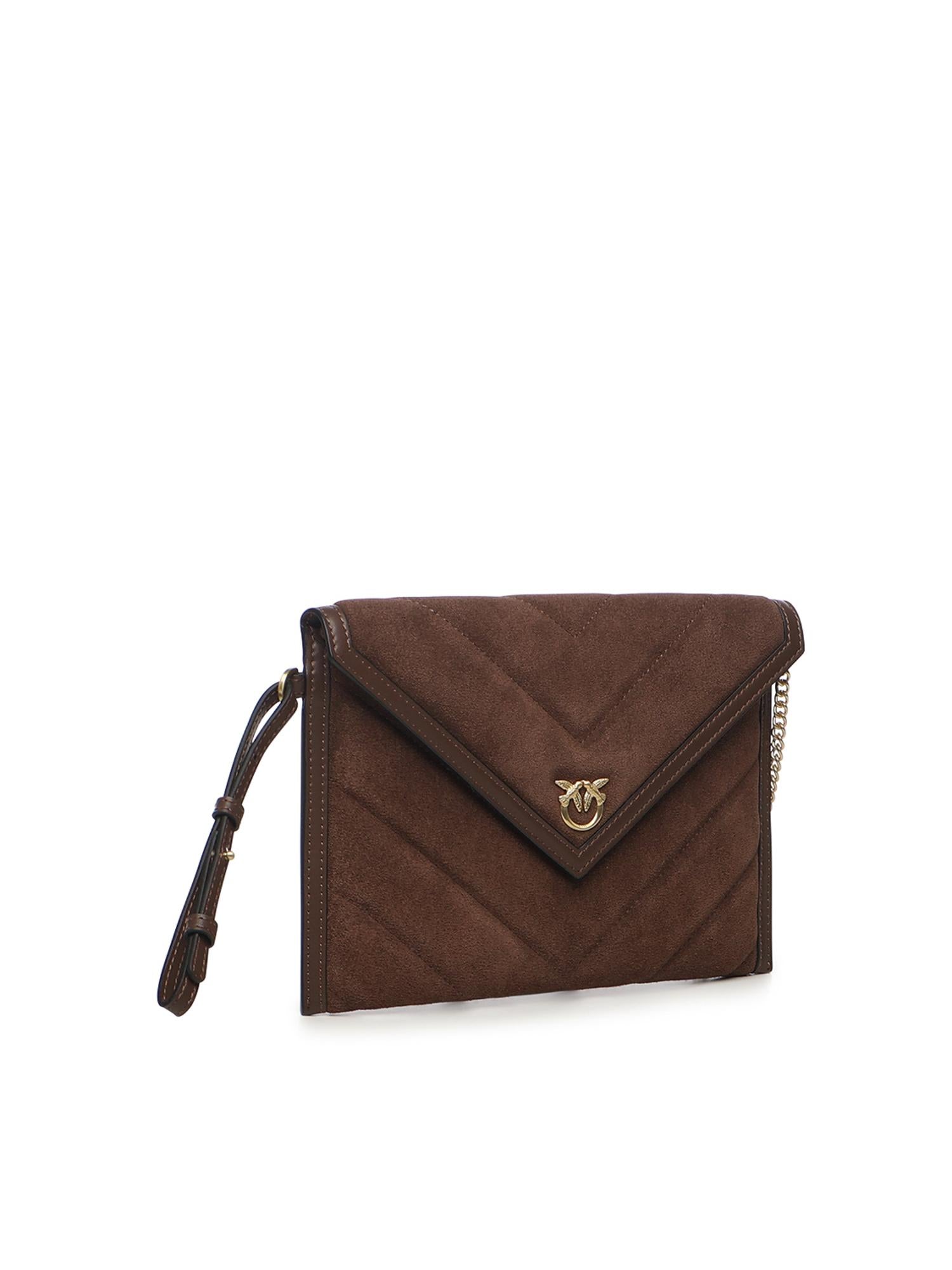 Bustina in pelle scamosciata con logo 104820 A2JHL74V PINKO 