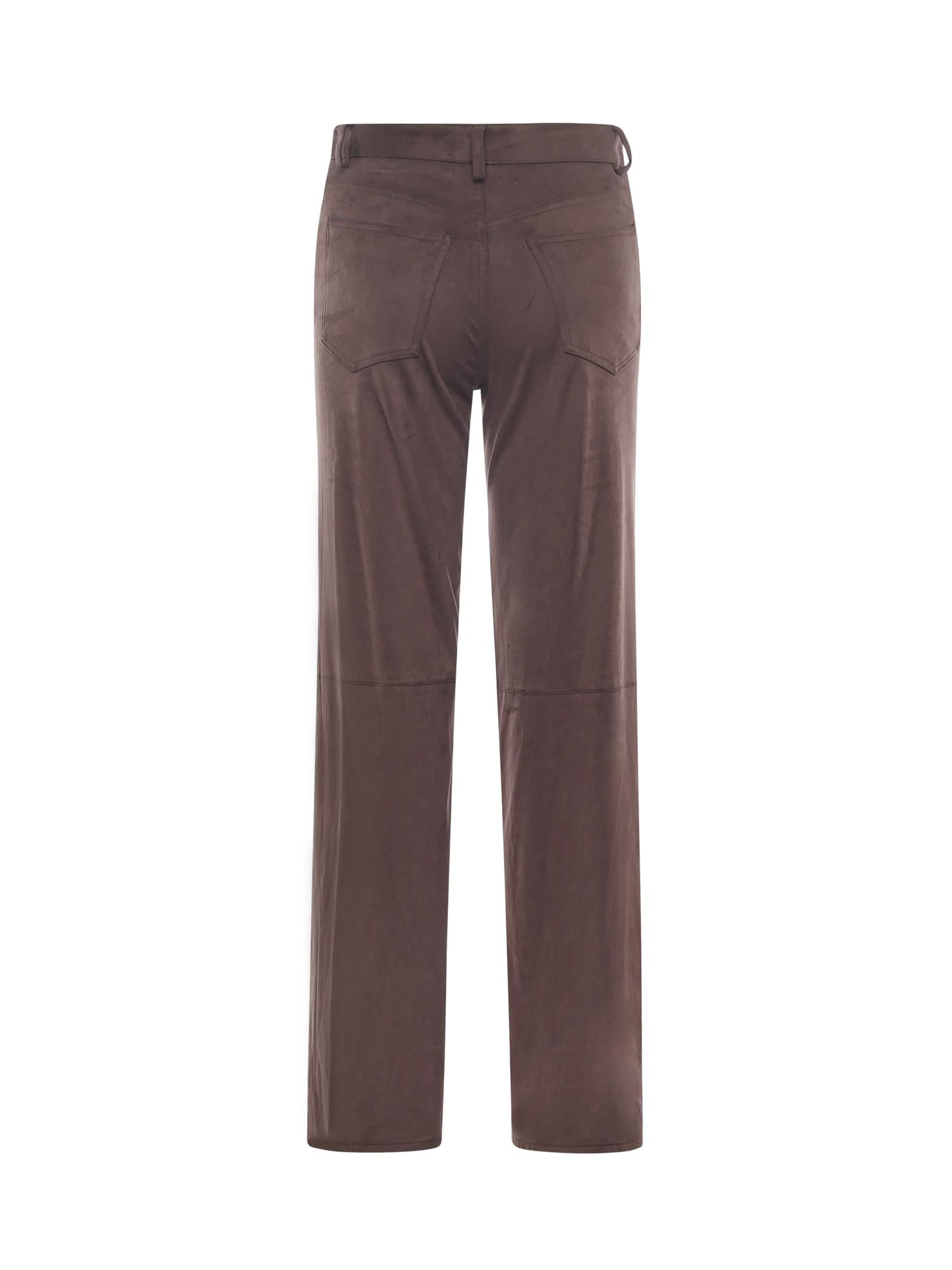 Pantalone dritto con effetto suede DP9861 BROWN OTTOD'AME 