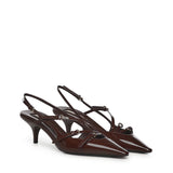 Décolleté slingback in pelle con fibbie 5I013E 069F0324 MIU MIU 