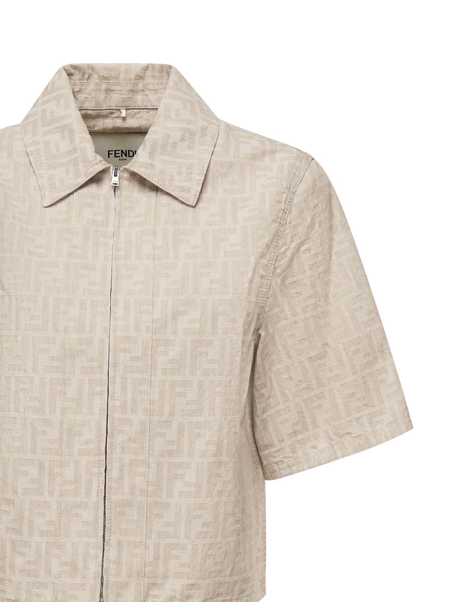 Giacca cropped in chambray FF jacquard FLF790 ASMFF1SAZ FENDI 