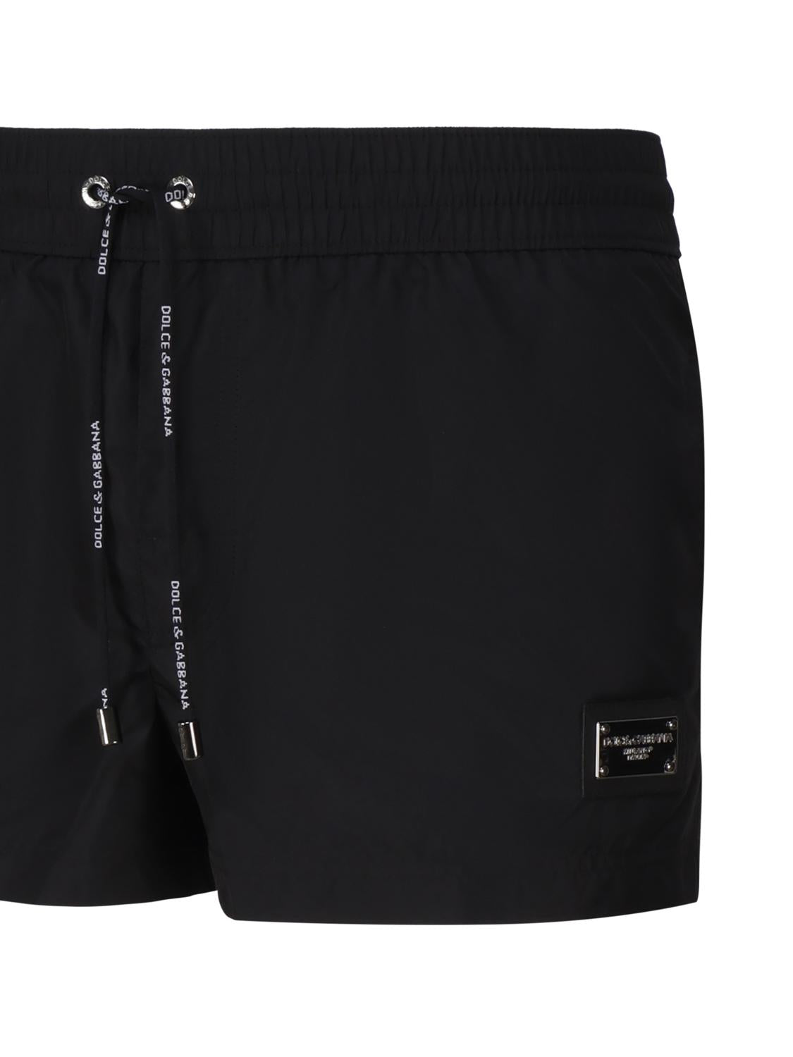 Boxer da mare corto realizzato in nylon leggero con placca metallica logo M4E48T ONO06N0000 DOLCE & GABBANA 