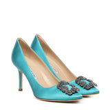 Décolleté Hangisi con fibbia gioiello in raso 9XX0663 4444 MANOLO BLAHNIK 