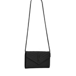 Pochette con catena Cassandre in pelle grain de poudre<BR/> 377828 BOW081000 SAINT LAURENT 