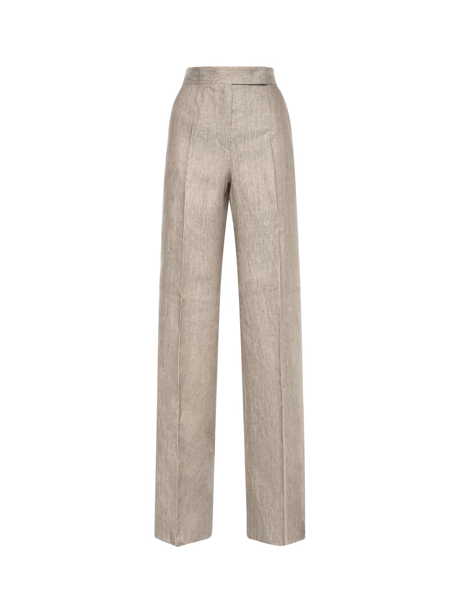 Pantalone in batavia di lino Chevron 2611131012600 002 MAX MARA 