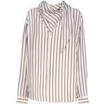 Camicia a righe in seta con collo foulard 748134 V35L09032 BOTTEGA VENETA 