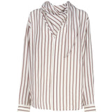 Camicia a righe in seta con collo foulard 748134 V35L09032 BOTTEGA VENETA 
