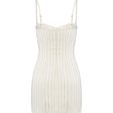Miniabito bustier in fresco di lana gessato DA571 ES0080D001 DONDUP 