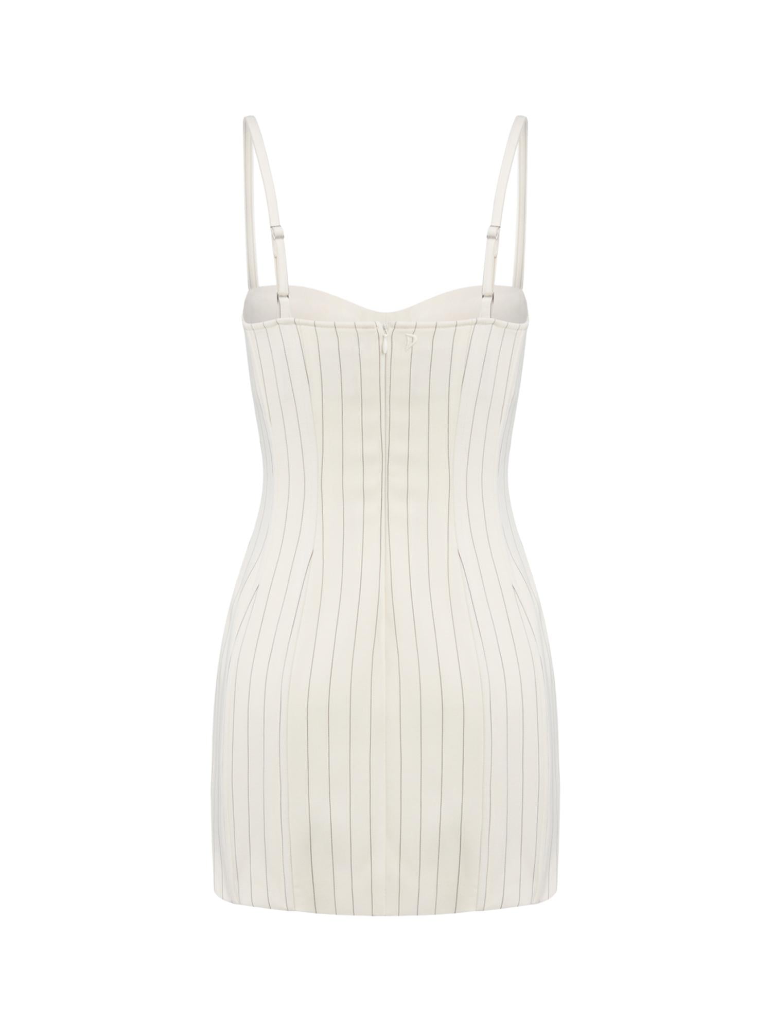 Miniabito bustier in fresco di lana gessato DA571 ES0080D001 DONDUP 