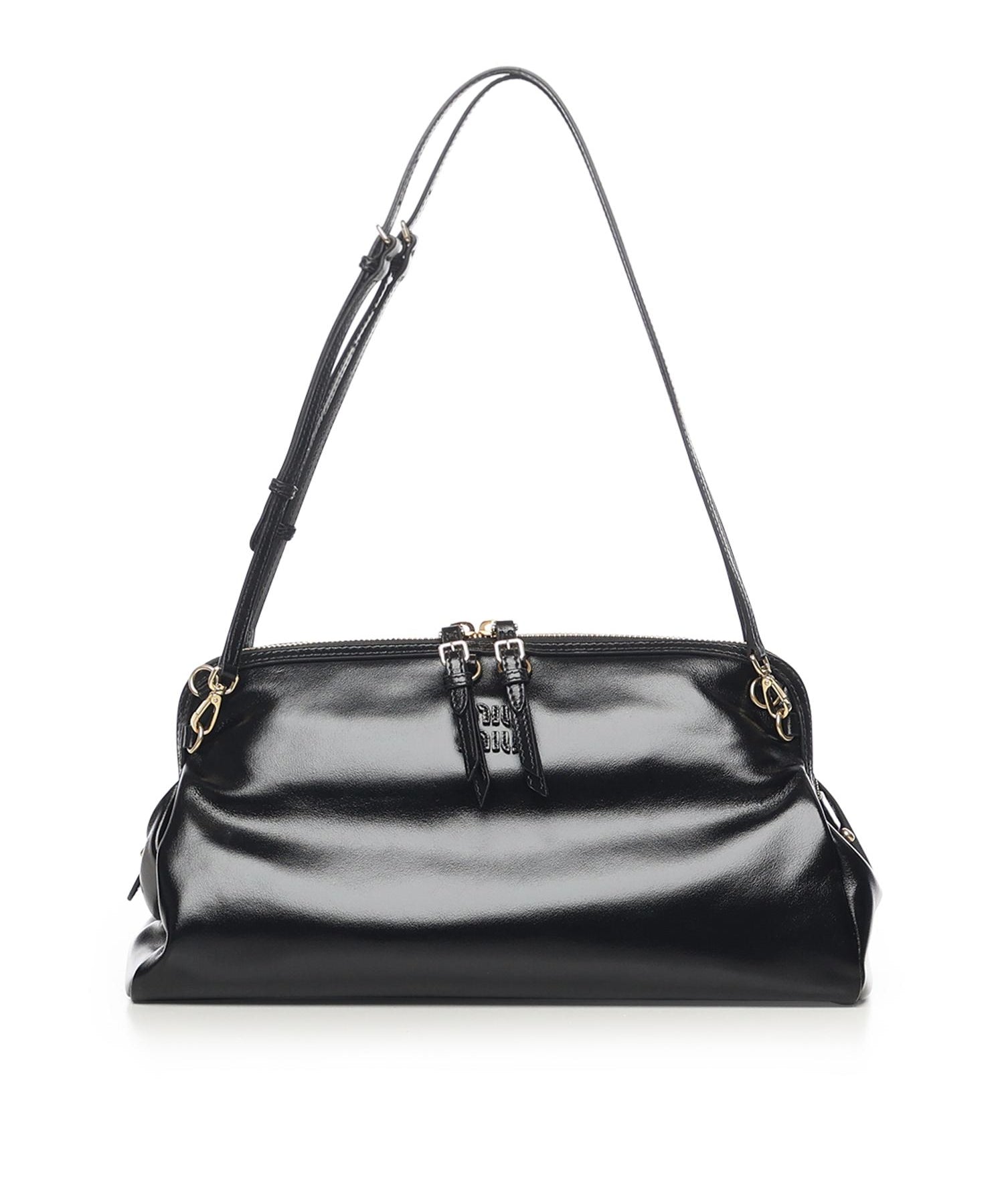 Pochette in pelle con logo 5BF129 2IEOF0002 MIU MIU 