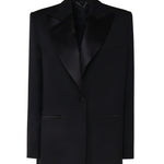 Blazer con rever in satin 1457208001 BLACK MAGDA BUTRYM 