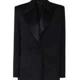 Blazer con rever in satin 1457208001 BLACK MAGDA BUTRYM 