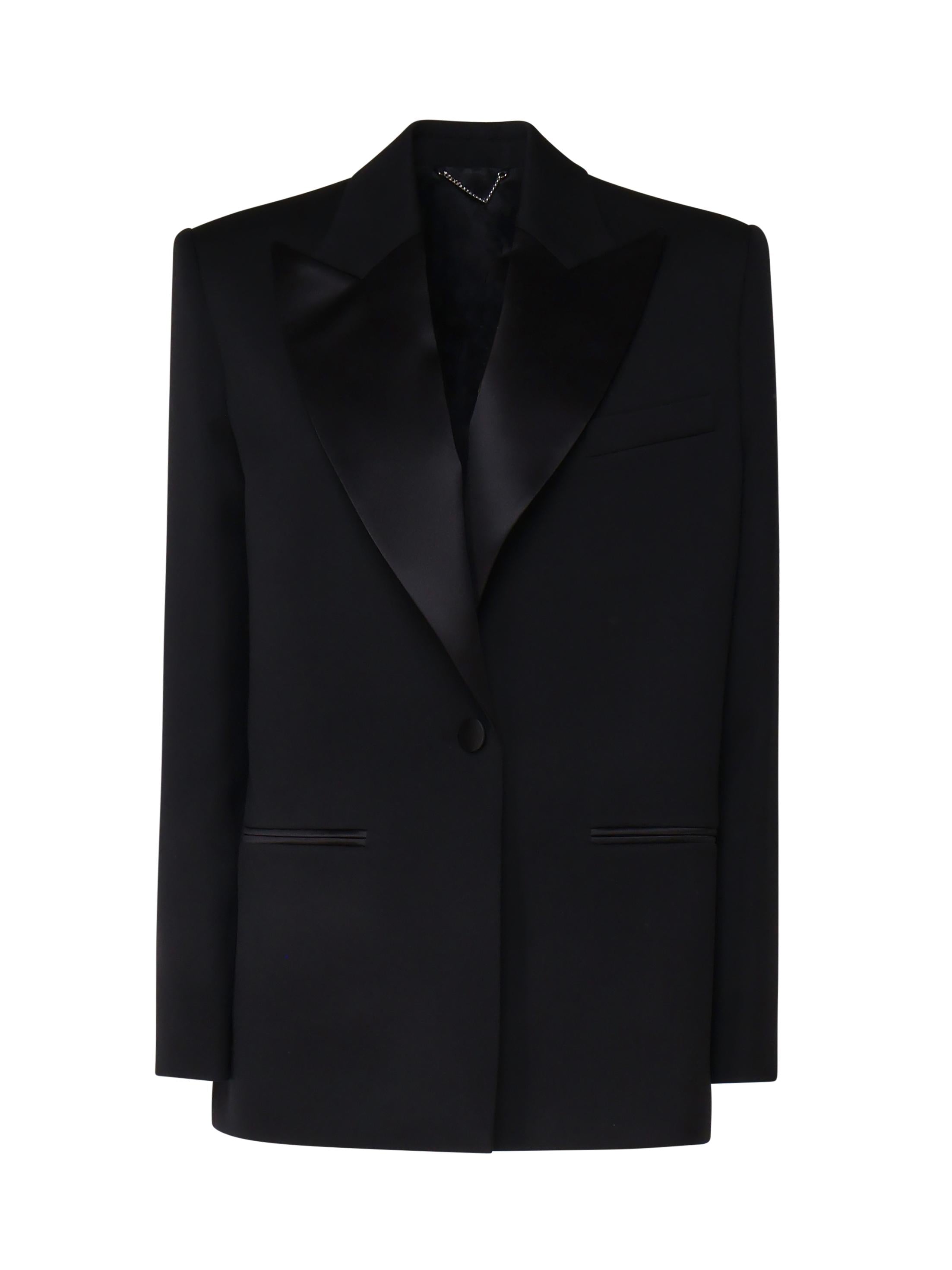 Blazer con rever in satin 1457208001 BLACK MAGDA BUTRYM 