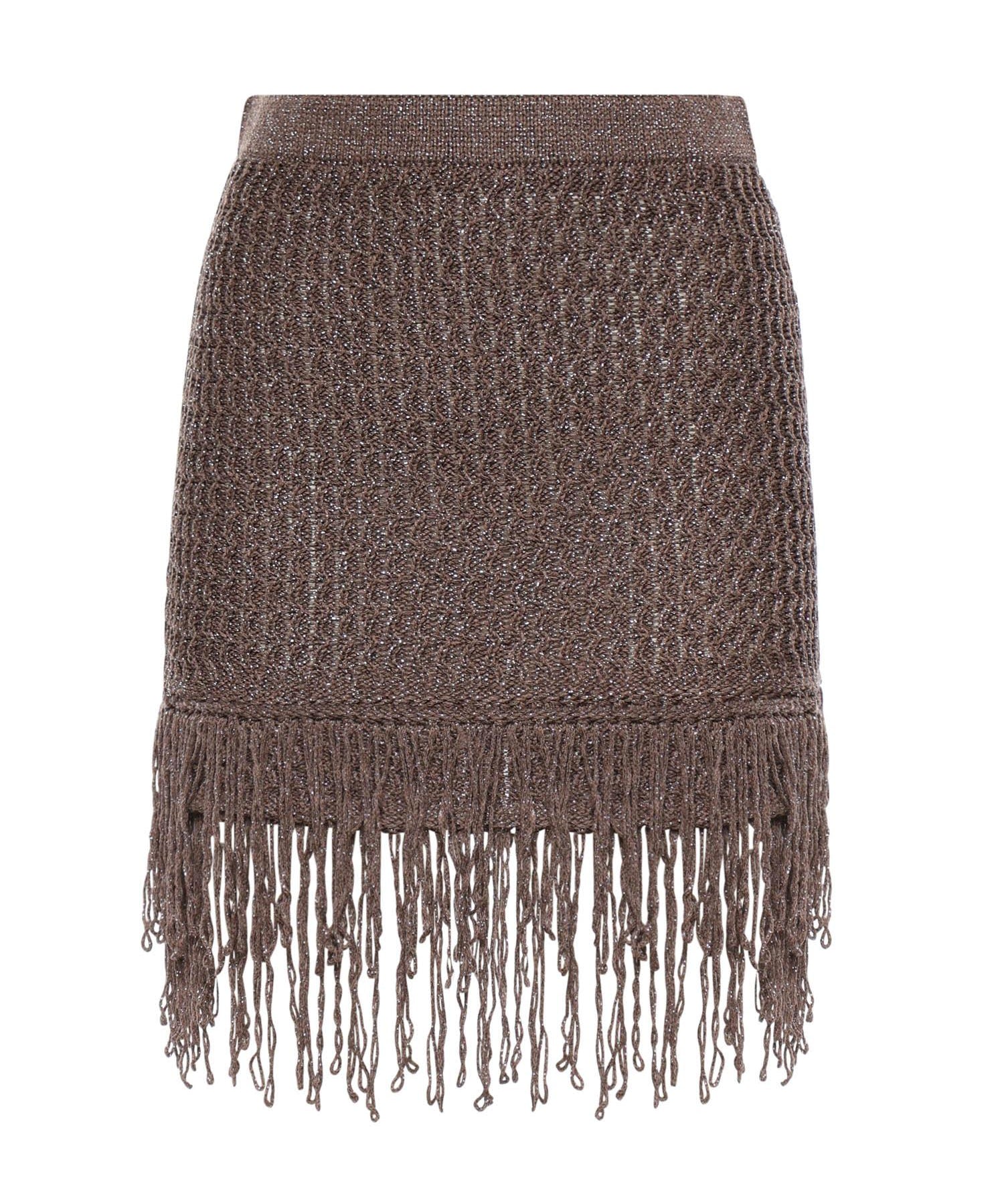 Minigonna in maglia con frange 106960 A3CII69 PINKO 