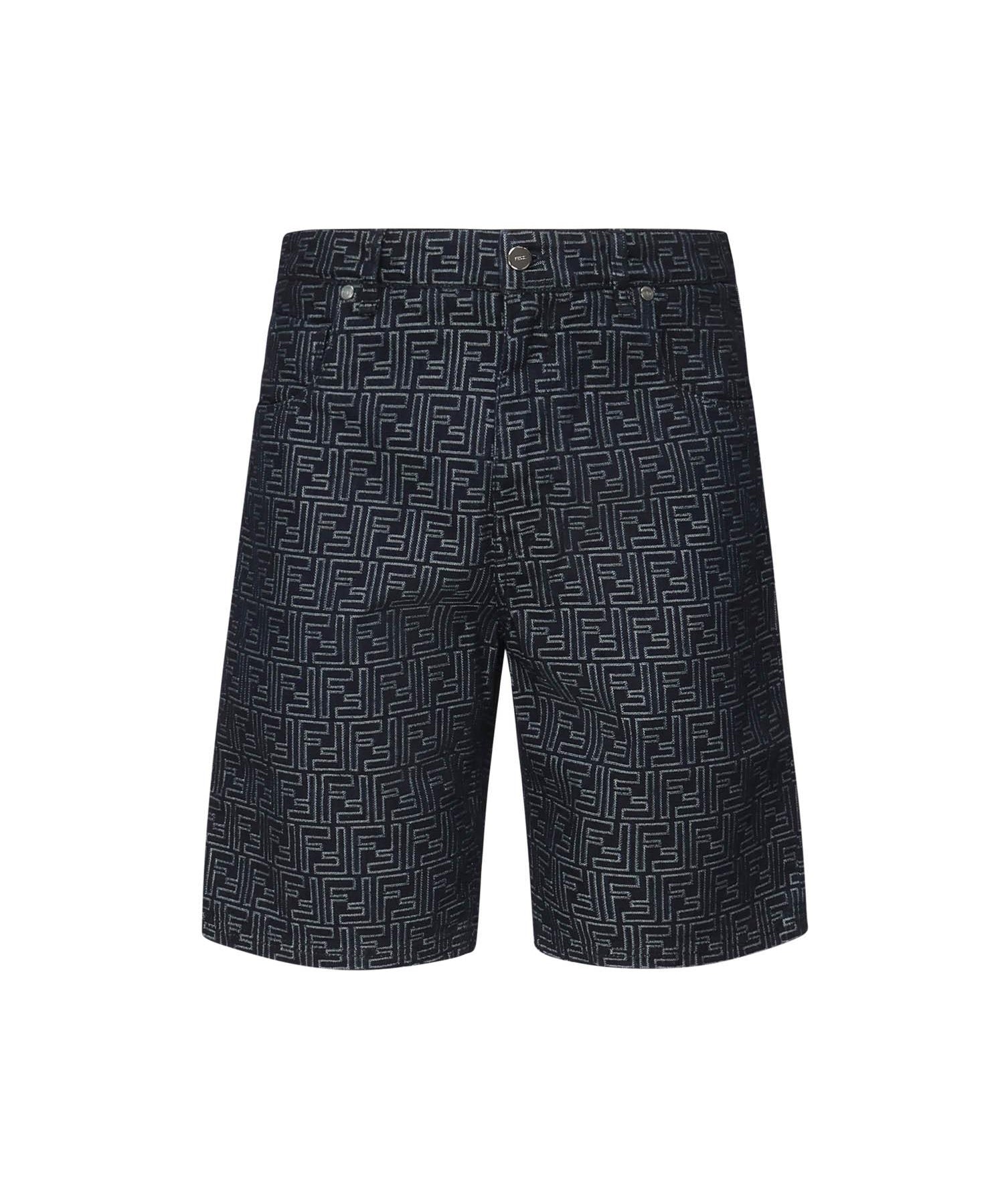 Pantaloncini in denim FF Jacquard FLP369 AUX4F0BUZ FENDI 