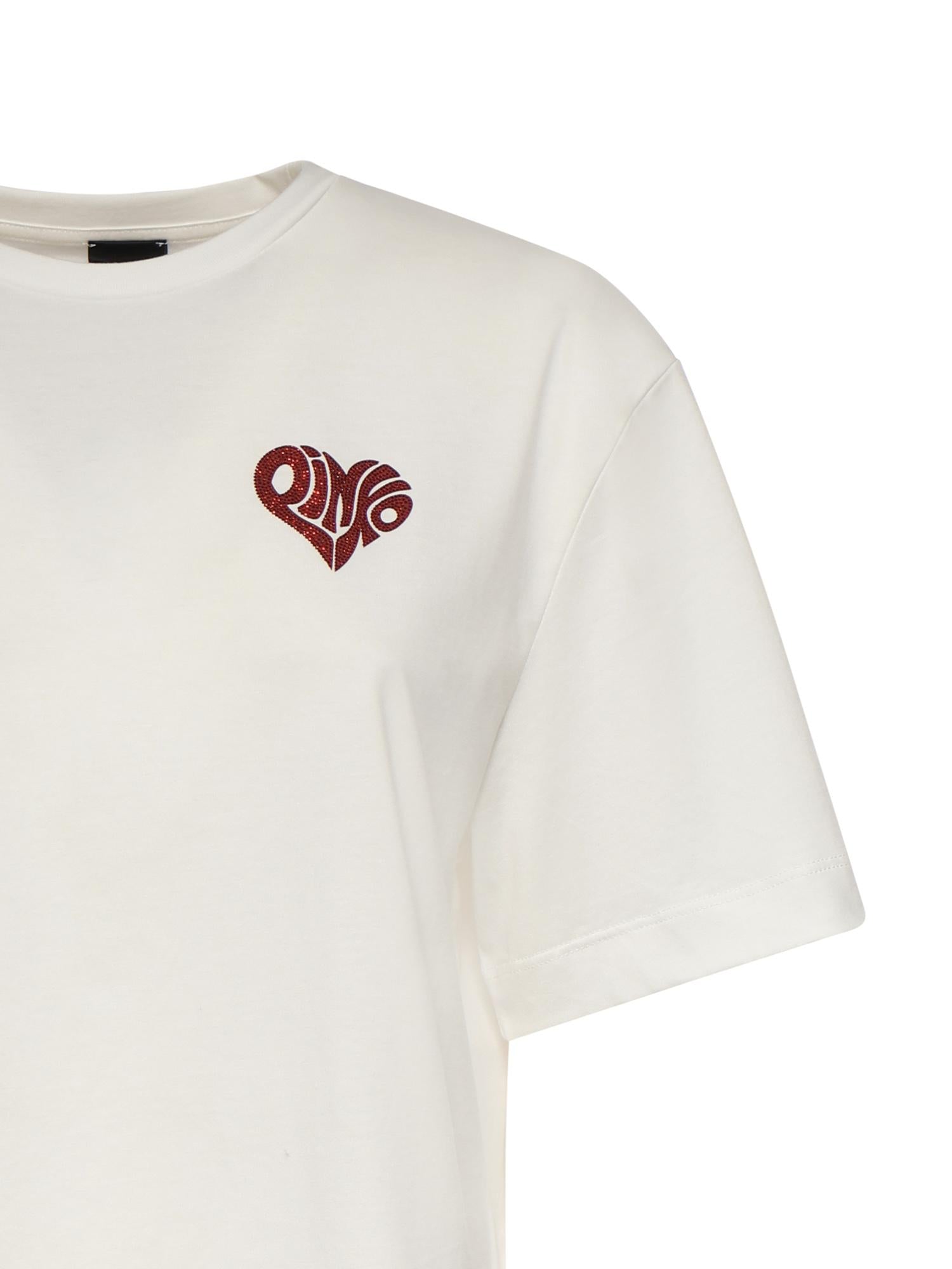 T-shirt con lettering Amore in strass 105526 A33IZR2 PINKO 
