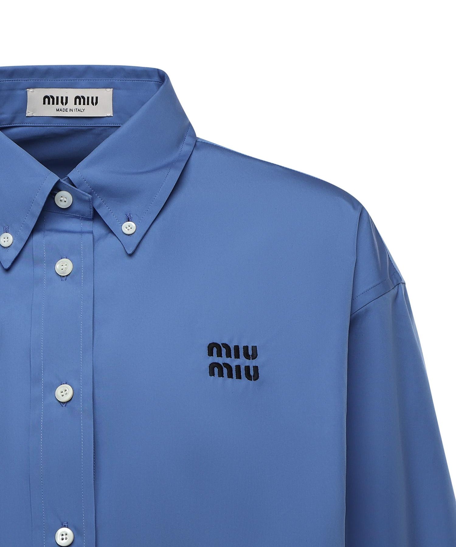 Camicia in popeline con logo MK1659 10RGF0237 MIU MIU 
