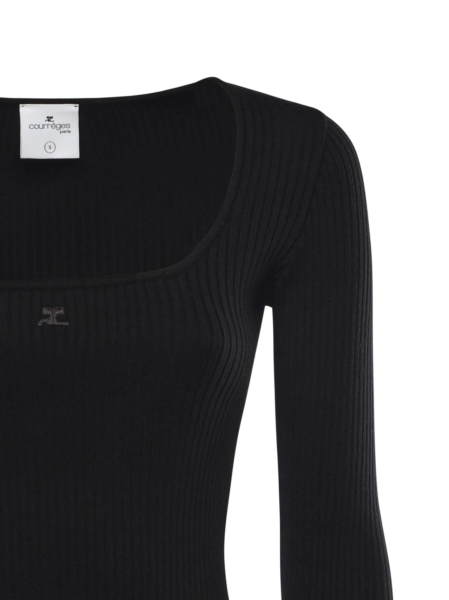 Top Heritage in maglia a costine 126MTO479FI0001 9999 COURREGES 