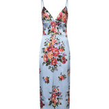Abito in raso con stampa floreale F610GT FSICEHC5ZO DOLCE & GABBANA 