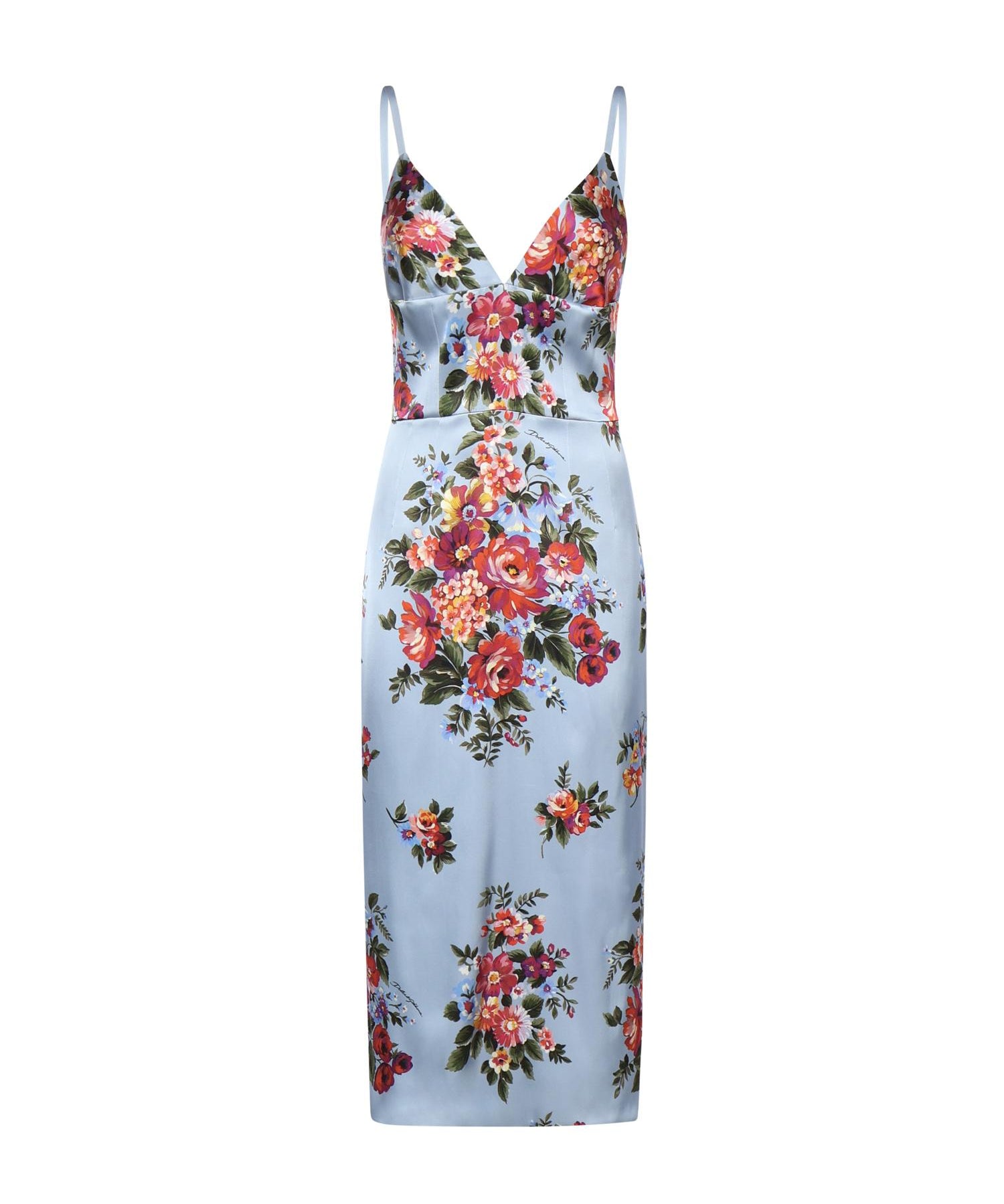 Abito in raso con stampa floreale F610GT FSICEHC5ZO DOLCE & GABBANA 