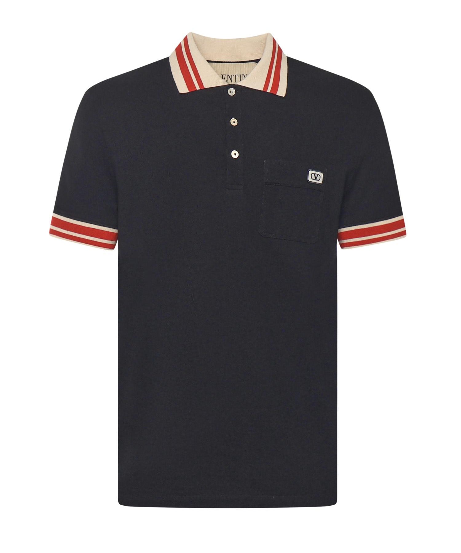 Polo in piquet con patch Vlogo 7V3MH01K B190NO VALENTINO GARAVANI 