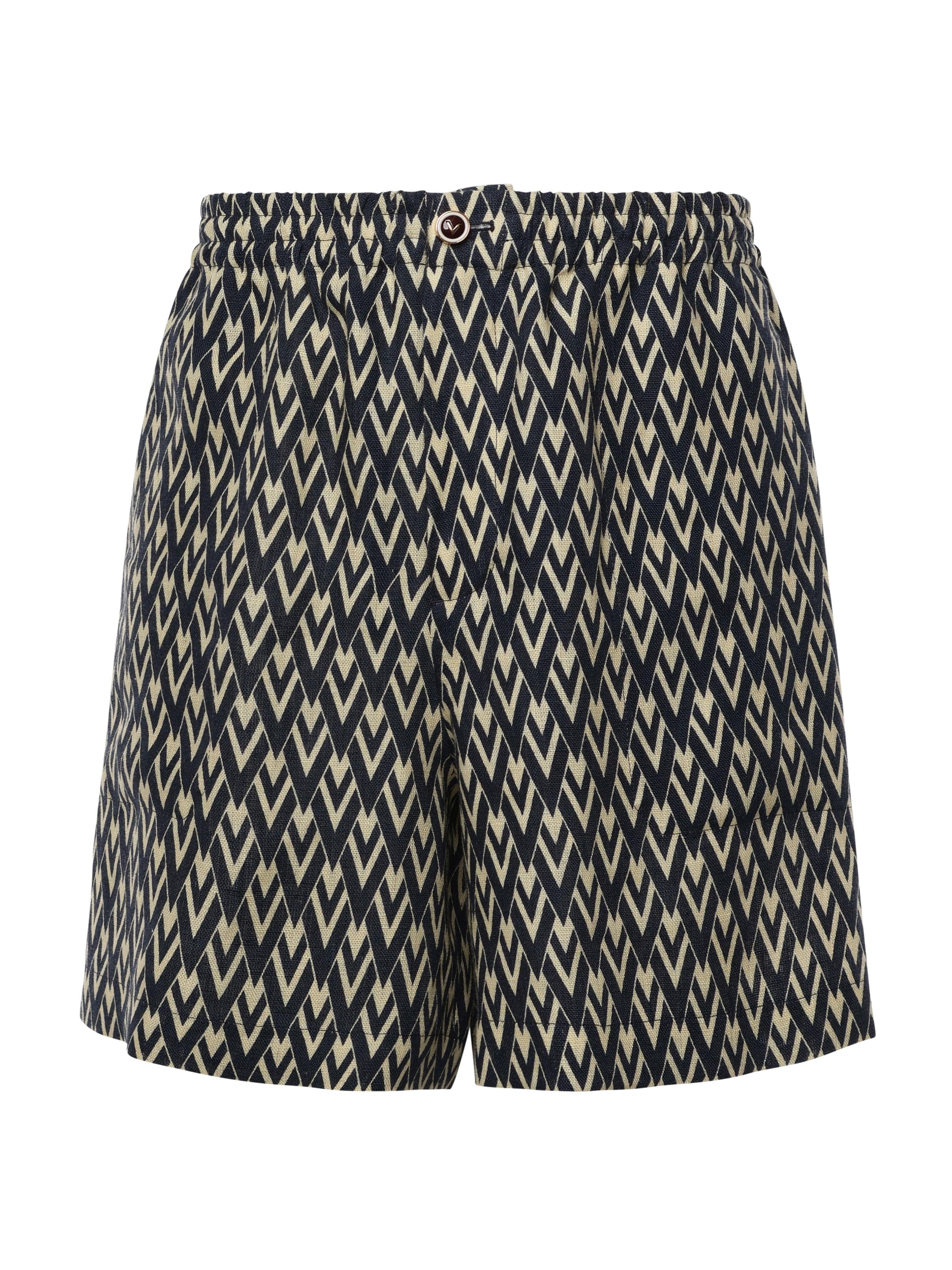 Bermuda in popeline di cotone con stampa Toute la V all over<BR/> 6V3RDE35 AK2QTD VALENTINO GARAVANI 