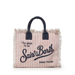 Borsa Colette in canvas a righe COL0001 03448L MC2 SAINT BARTH 