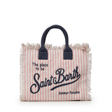 Borsa Colette in canvas a righe COL0001 03448L MC2 SAINT BARTH 