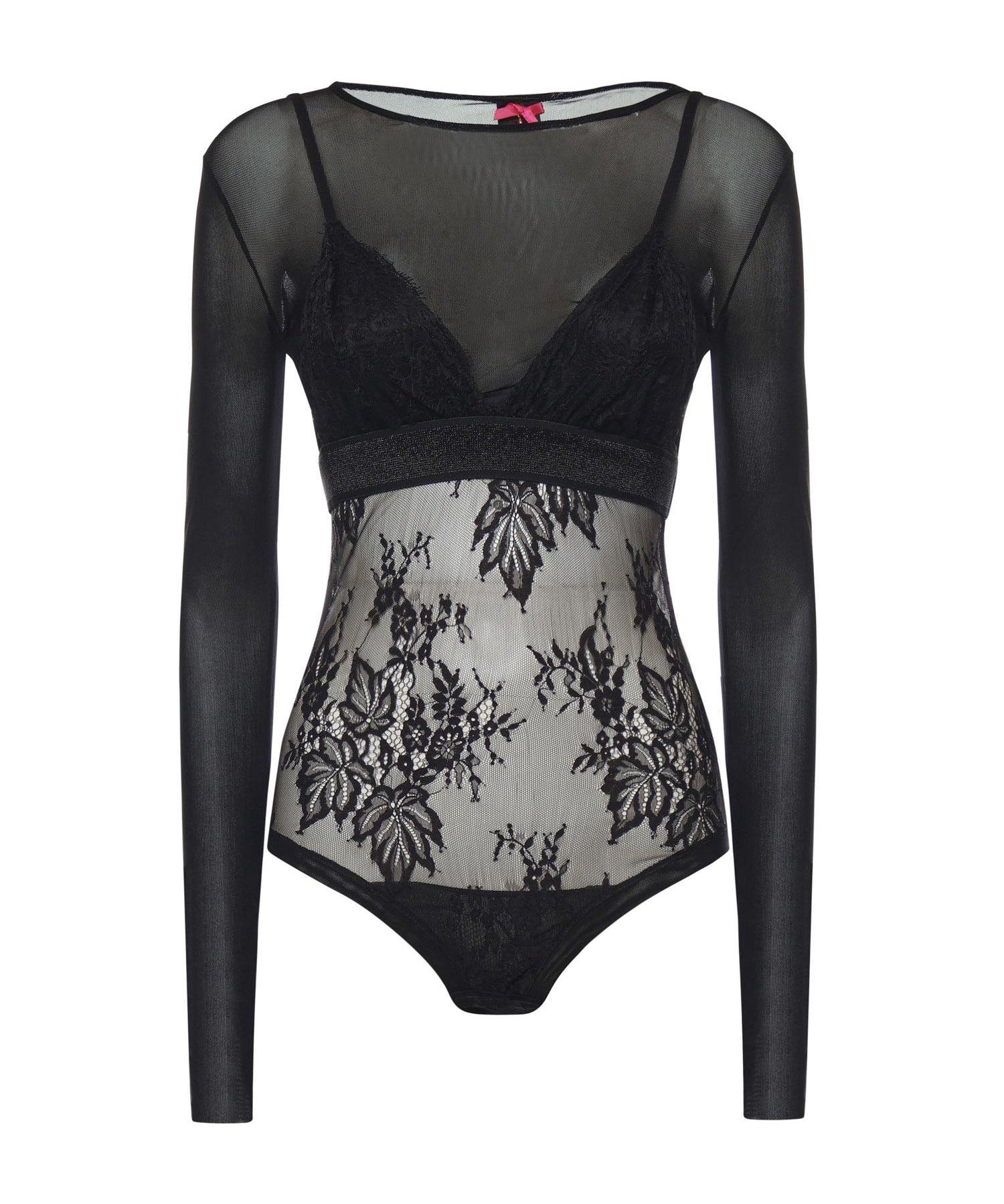 Maglia body in tulle e pizzo 106272 A33EZ99 PINKO 