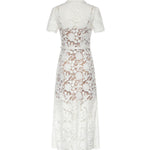 Abito midi in pizzo SS26096M W SELF-PORTRAIT 