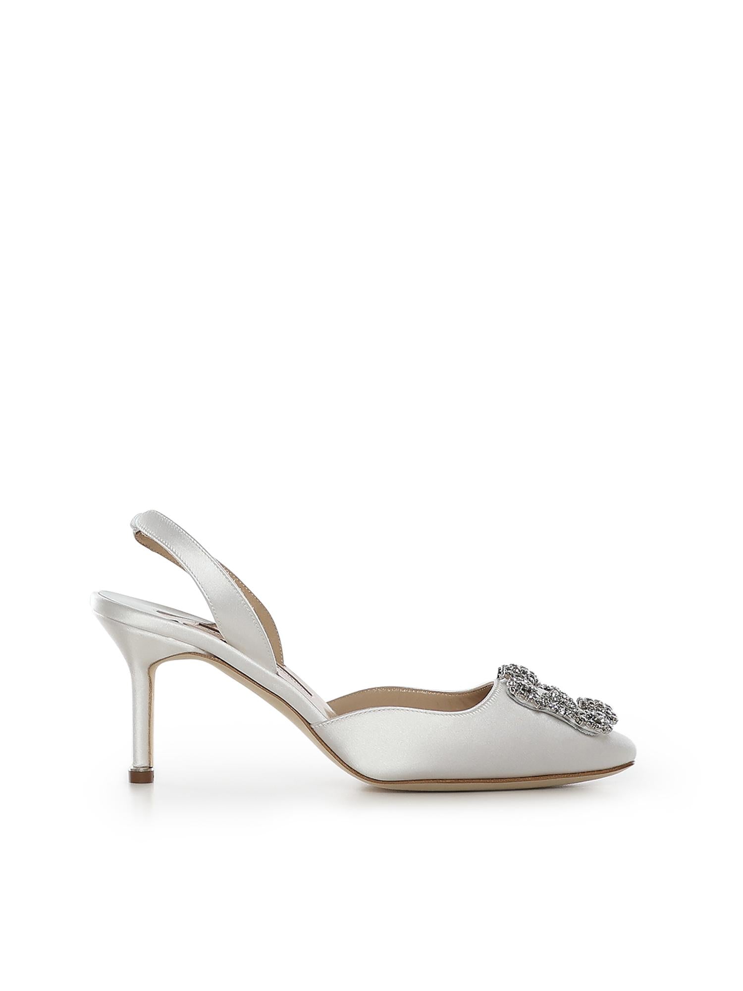 Slingback Hangisli in raso 4190698 1205 MANOLO BLAHNIK 
