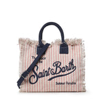 Borsa Colette in canvas a righe COL0001 03448L MC2 SAINT BARTH 