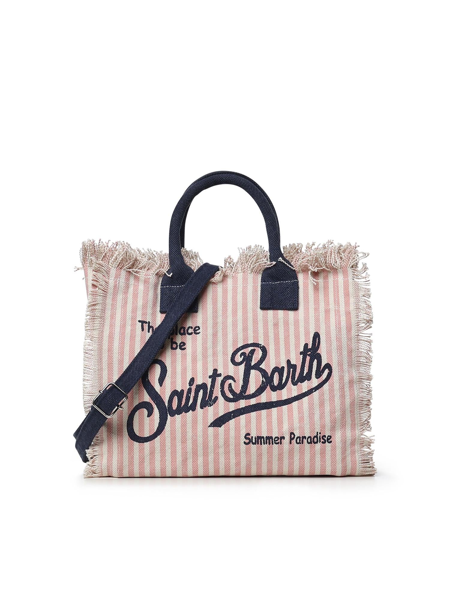 Borsa Colette in canvas a righe COL0001 03448L MC2 SAINT BARTH 