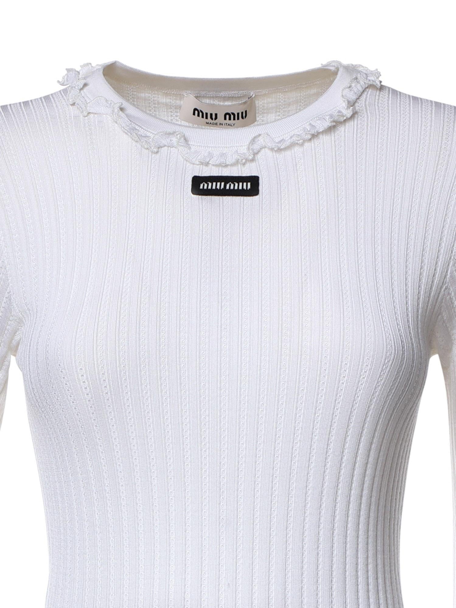 Maglia girocollo in seta MML06T 191XF0009 MIU MIU 