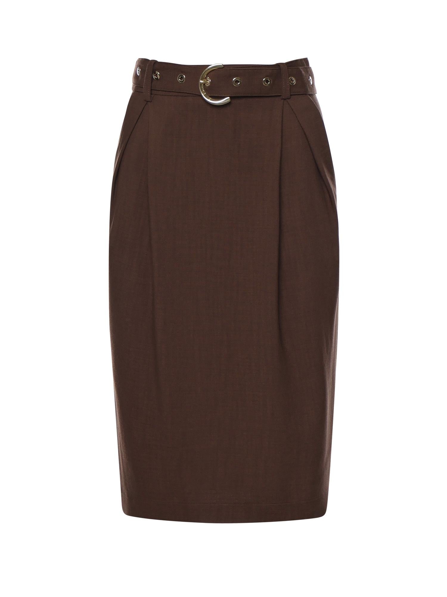 Gonna longuette con cintura 106449 A2W6L78 PINKO 